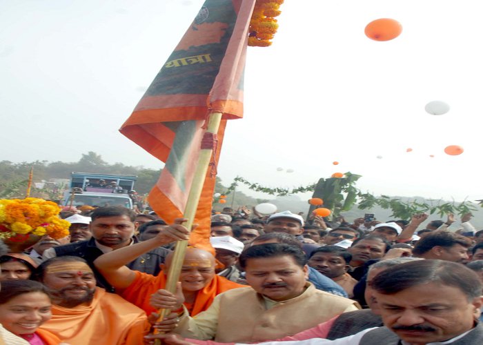 namami devi narmade yatra, reached at narsinghpur,