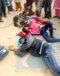 Imposed the bike speeding Bolero, four students in