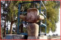 A crowd of people looking at the statue of Katha
