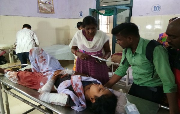Injured girl student