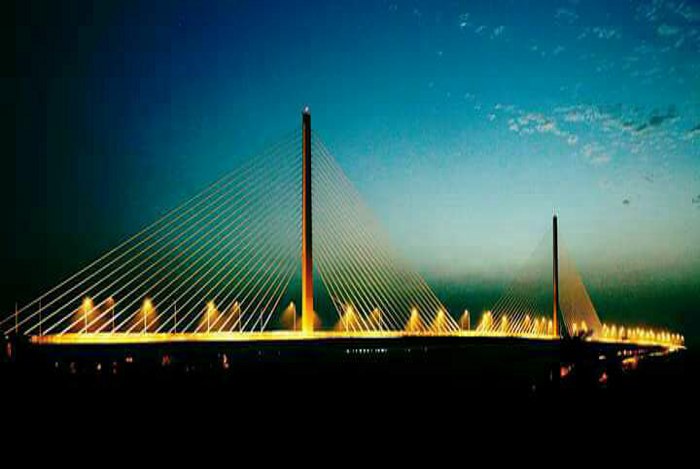 Hanging Bridge, kota patrika, Single Spine Bridge, Bridge on chambal, HangingBridge kota, East West Corridor, हैंगिंग ब्रिज, हैंगिंग ब्रिज कोटा, हैंगिंग ब्रिज इन इंडिया, Rajasthan Patrika, Kota, NHAI, Kota News, Patrika News, Kota Police,Hanging Bridge load testing report