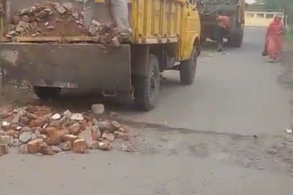 Damage road repairing in bhopal