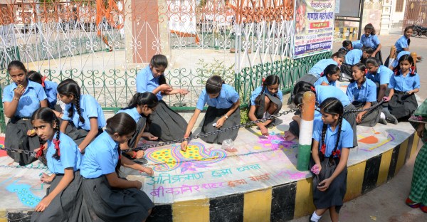 Festival series rangoli in bikaner