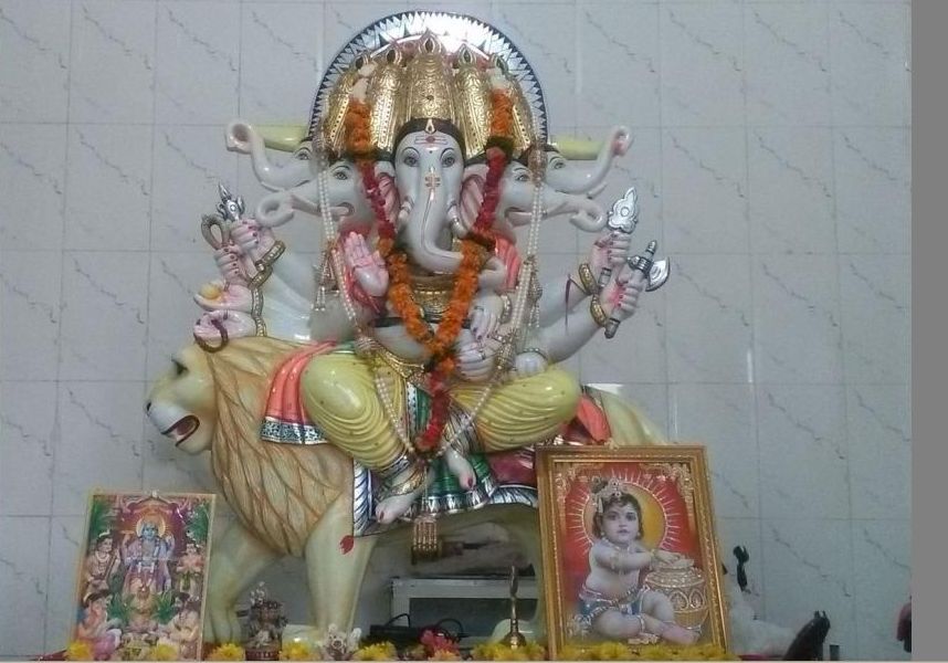 Unique PanchMukhi Ganesh Statue on Lion in Khandwa MP