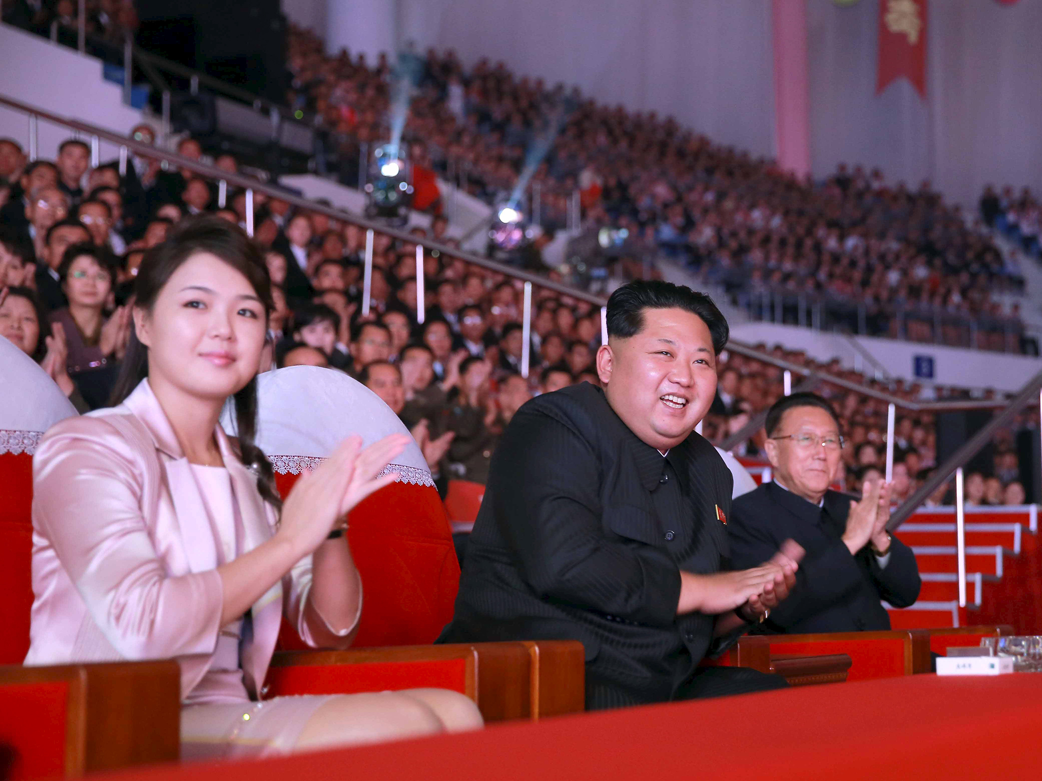 Kim Jong Un with his wife