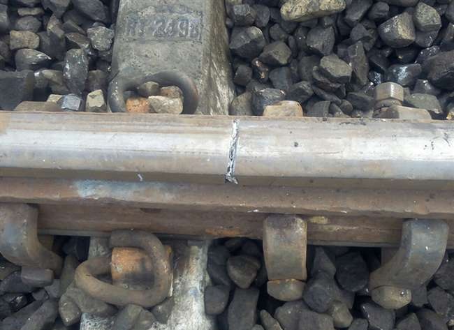 Railway track cracked