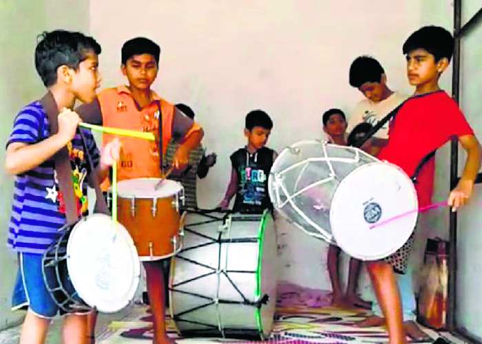 Childrens band party in the sagar city