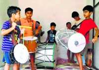 Childrens band party in the sagar city