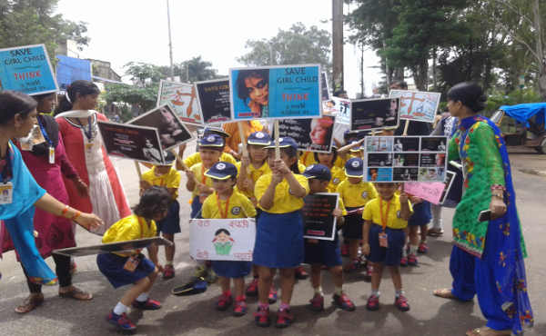 childrens rally in Ambikapur
