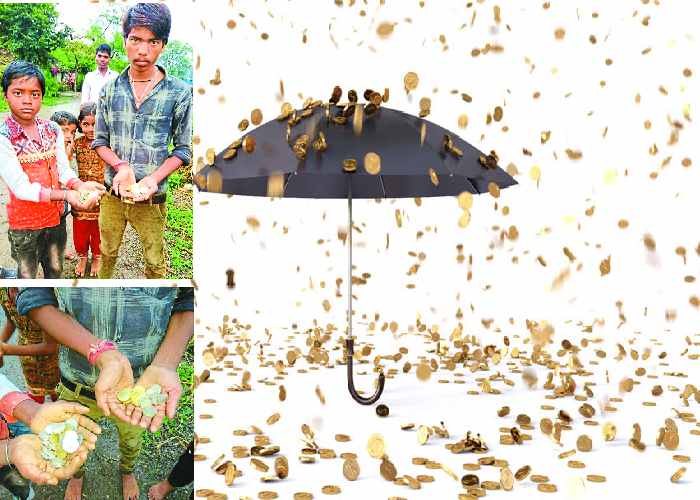 rain of coins in the village of sagar