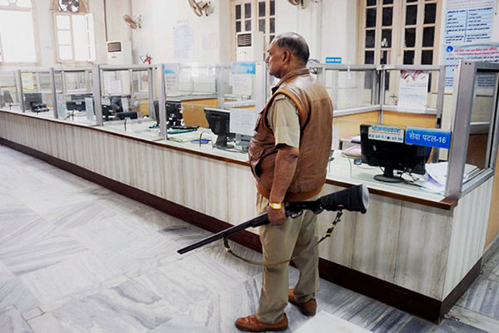 Armed Guard at Bank