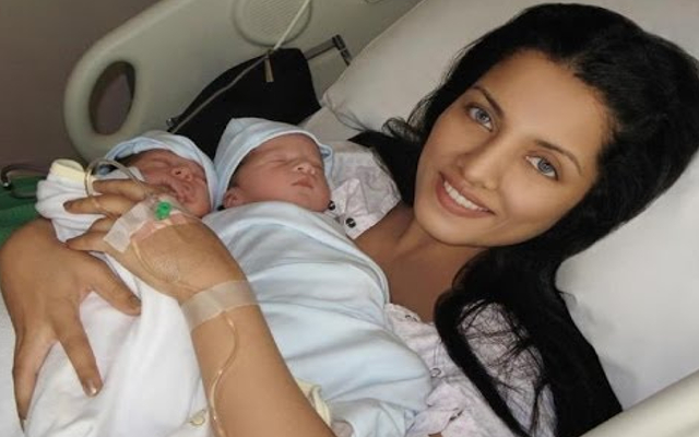 celina jaitley with her twins