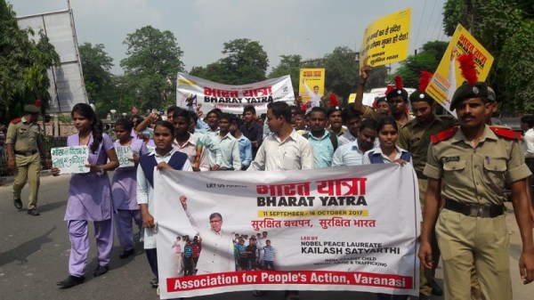बाल शोषण के खिलाफ नोबेल पुरस्कार विजेता कैलाश सत्यार्थी के फाउंडेशन ने निकाली भारत यात्रा