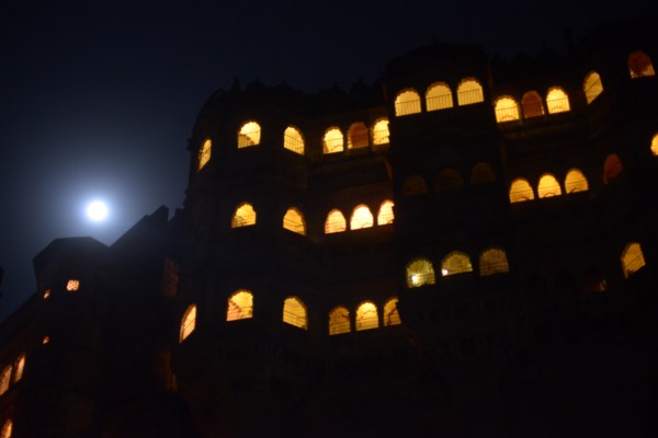 Mehrangadh fort enlightened on Sharad Purnima night