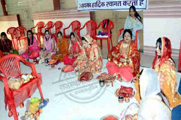 womans celebrated karwa chouth for husband