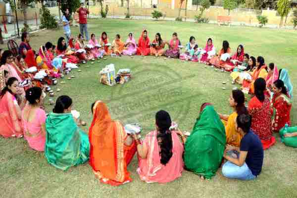 womans celebrated karwa chouth for husband