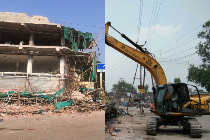 Raipur nagar nigam demolishes illegal construction