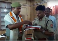 SP S Chinappa honoured PhD degree holder homegaurd