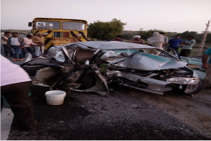 5 people died in Car Accident,Car crash in Rajsamand going from Jaipur
