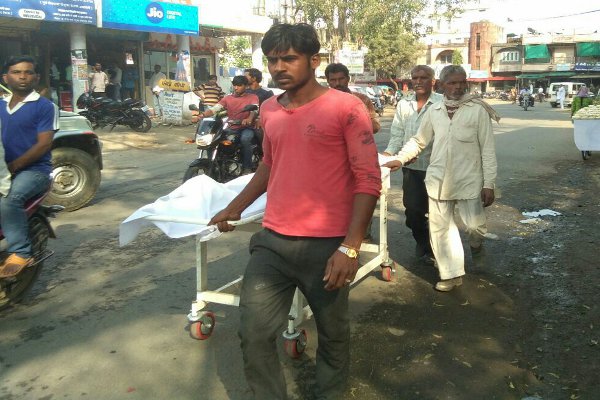 Dead body on stretcher