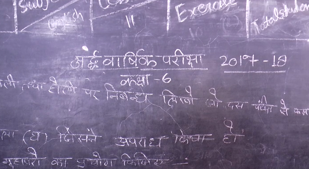 Written by teachers by writing on blackboard