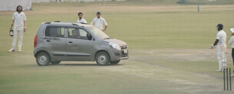 Ranji Trophy Match Stopped after man drives car onto the pitch