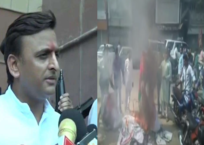 Samajwadi Party workers burnt party office in Kanpur UP News