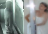 young man in bathroom with woman