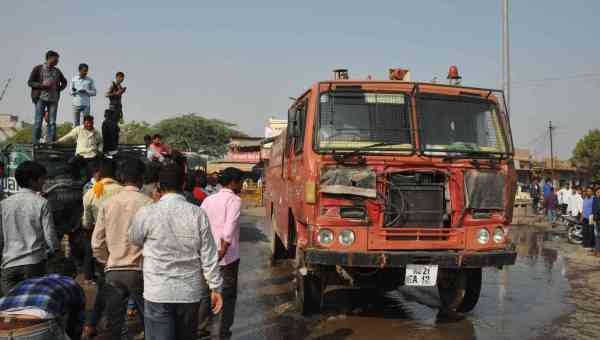 fire in the BOB ATM chamber in Manasar intersection nagaur