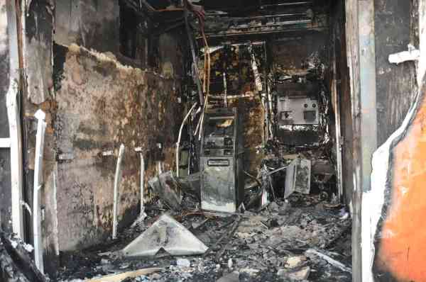 fire in the BOB ATM chamber in Manasar intersection nagaur