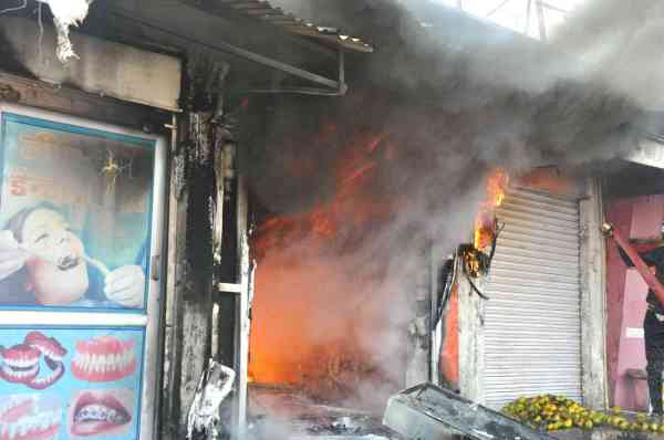 fire in the BOB ATM chamber in Manasar intersection nagaur