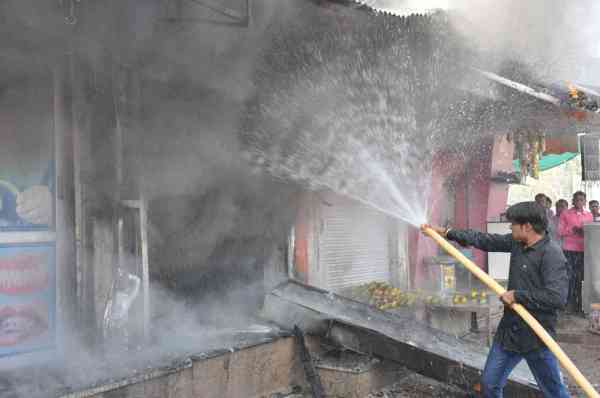 fire in the BOB ATM chamber in Manasar intersection nagaur