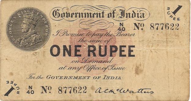 oldest one rupee note
