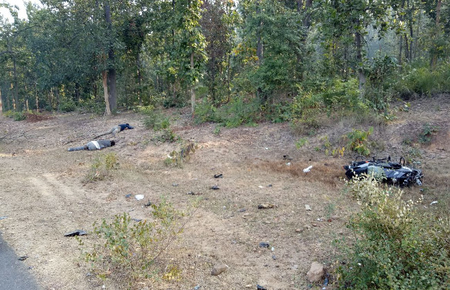 Dead body beside of road