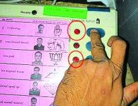 If you press the button of indranil then light in the button of the Rupani!