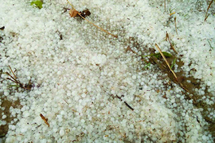 Hail storm in villages