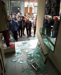 broken glass of shop