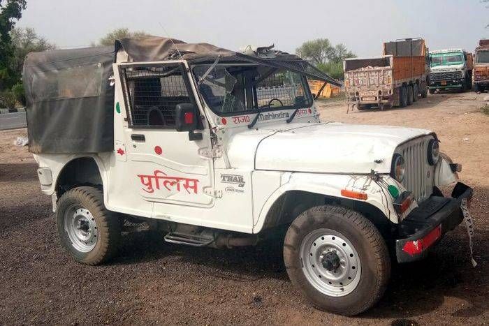 police vehicle hit a lady in alwar