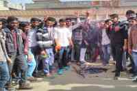 NSUI workers protest
