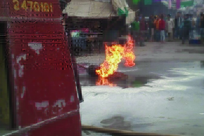 shop getting burn with fire