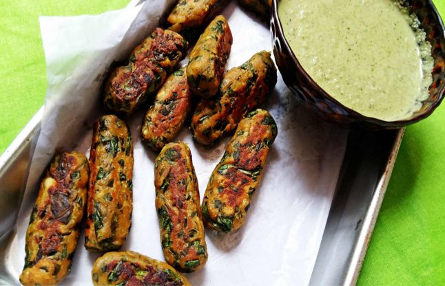 corn palak paneer roll