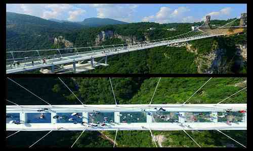 China,glass bridge,tourists,world,Highest,attraction,longest,mountain,