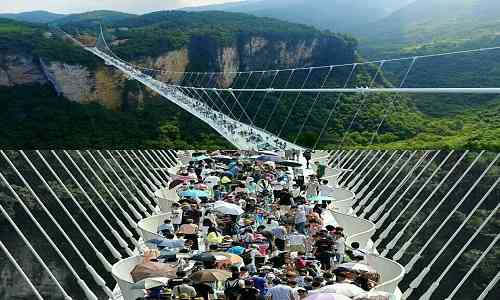 China,glass bridge,tourists,world,Highest,attraction,longest,mountain,