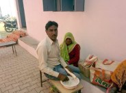Swami Akhileshwarananda takes lunch at dalit family in satna