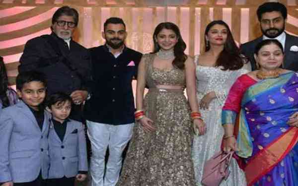 PHOTOS: विरुष्का के रिसेप्शन में लगा बॅालीवुड सेलेब्स का मेला, ऐश्वर्या..रेखा..माधुरी ने पार्टी में लगाए चार चांद!!