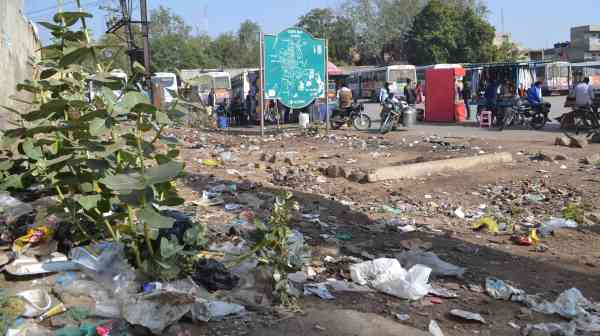 bad condition of central bus stand alwar