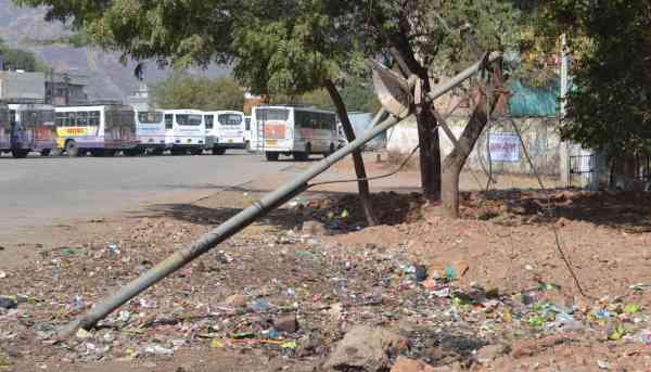 bad condition of central bus stand alwar