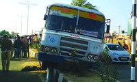 Roadways bus crushes 8-year-old boy died in Deedwana of nagaur