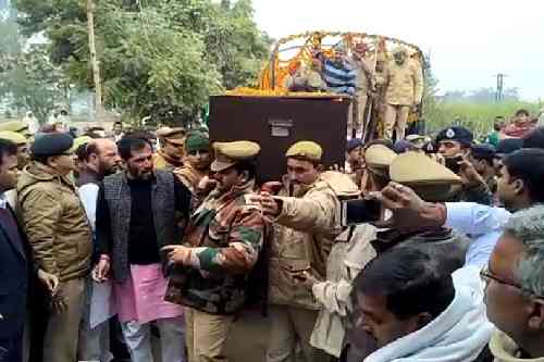 funeral procession of constable Ankit Tomar