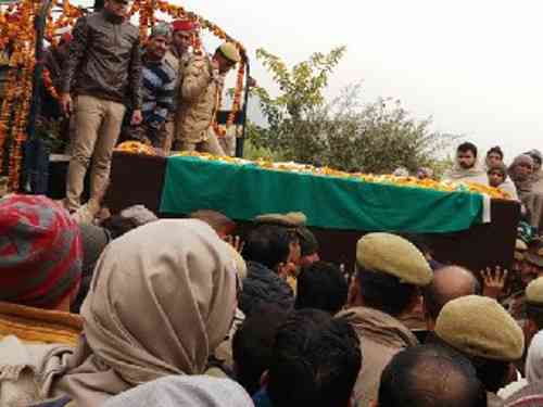 funeral procession of constable Ankit Tomar